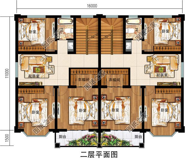 新中式三层双拼别墅设计图，外观图片美观、大气