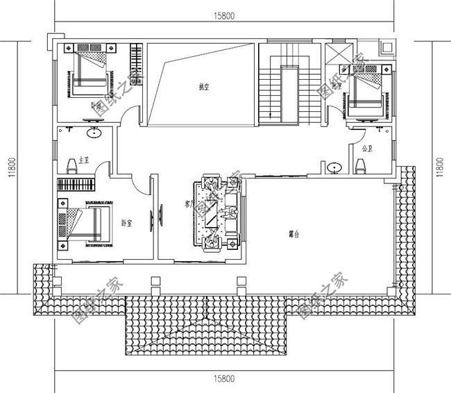 175平方米二层别墅设计CAD图纸及效果图大全，中式风格