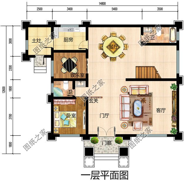 豪华欧式三层别墅住宅设计图纸，占地面积150平方米