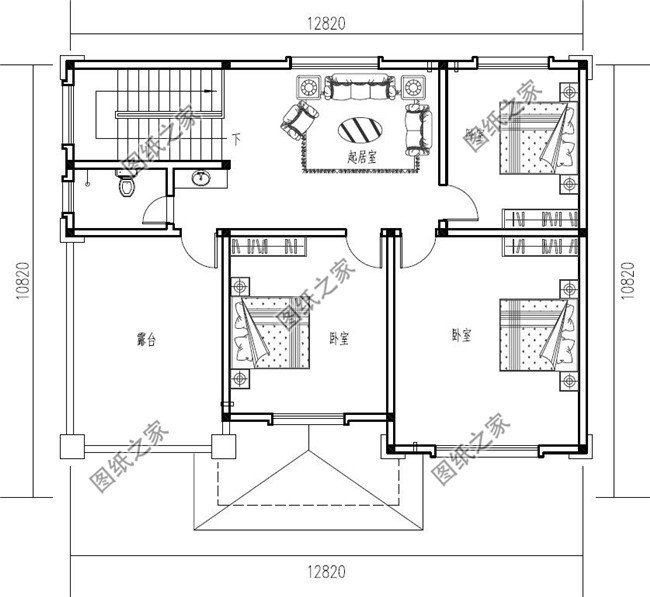 125平方米新农村自建三层别墅建筑设计图纸及效果图