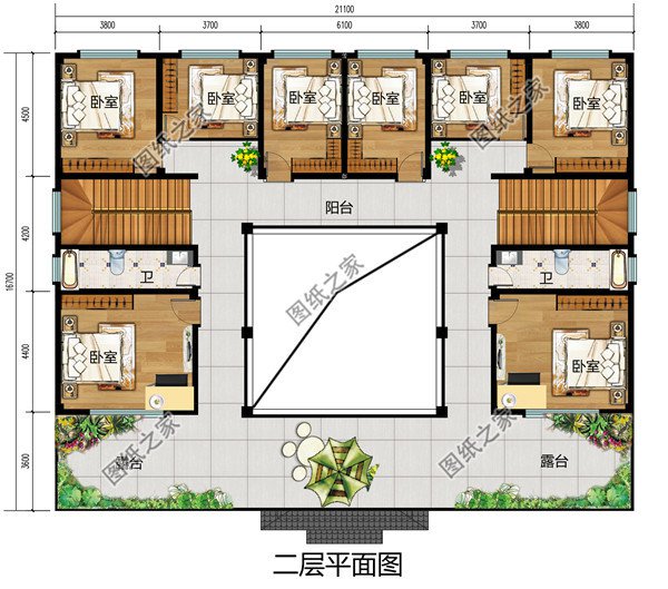 好看又简单二层仿古中式四合院楼房设计图