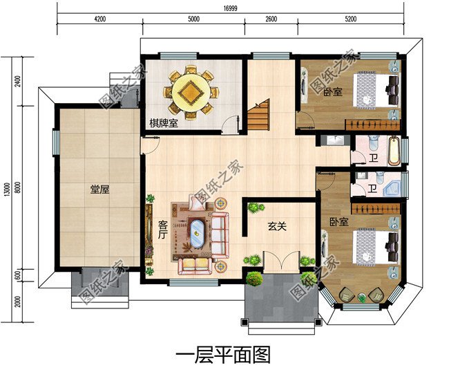 180平米农村二层小别墅设计图，外观漂亮，带露台