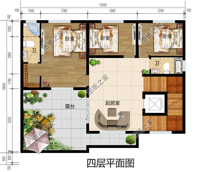 130平米最新气派农村四层楼房设计图，四层楼房图片