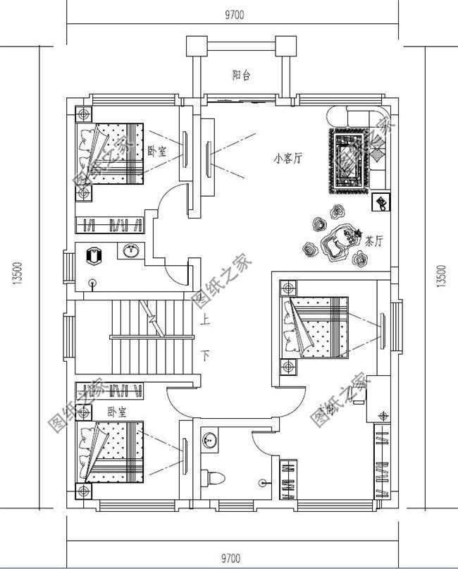 三层新农村自建小户型二层户型图