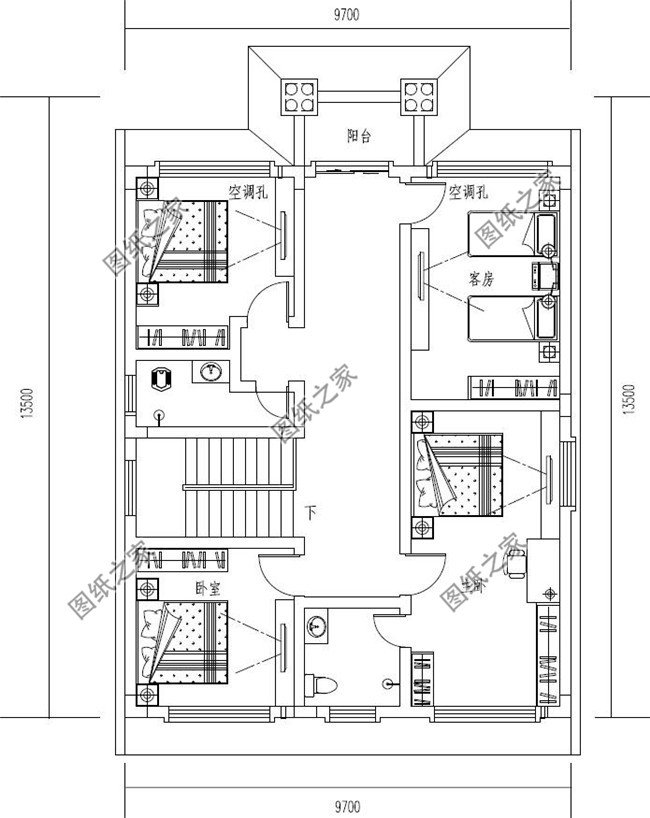 三层新农村自建小户型三层户型图