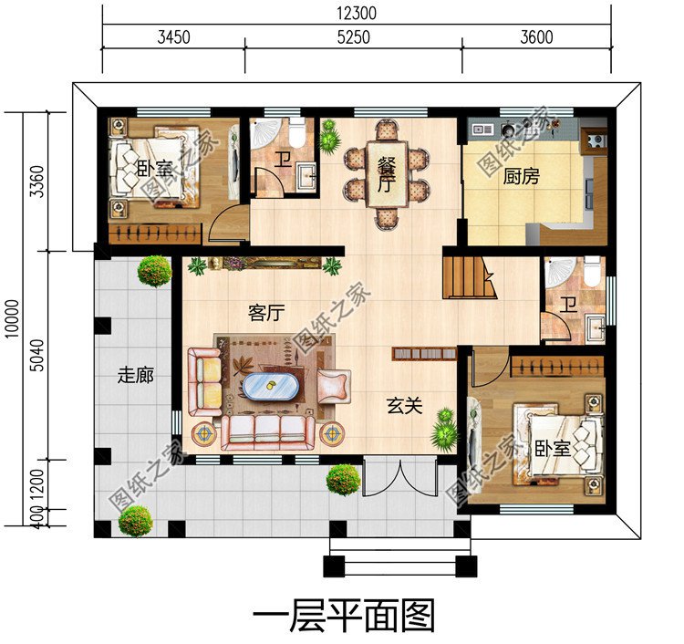 新农村自建二层楼房户型设计图，简单大气，外观漂亮精致