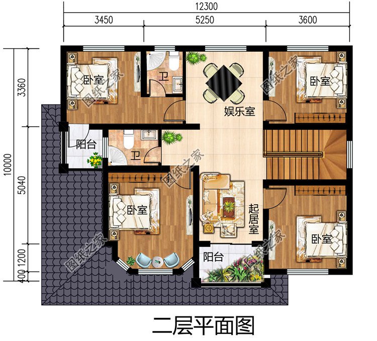 新农村自建二层楼房户型设计图，简单大气，外观漂亮精致