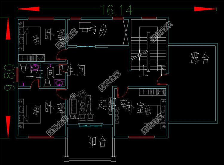 四层欧式别墅二层设计图