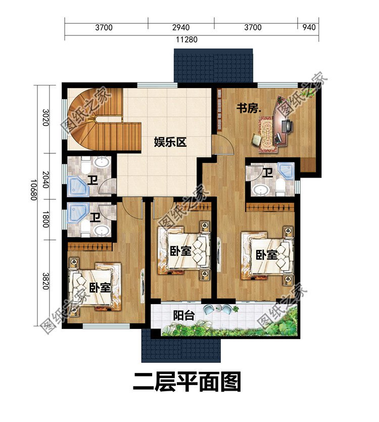 2020新款农村15万元二层小楼图，占地90平米左右