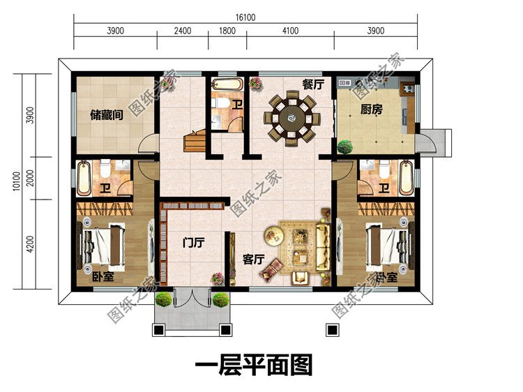 农村四间房屋设计图经典户型