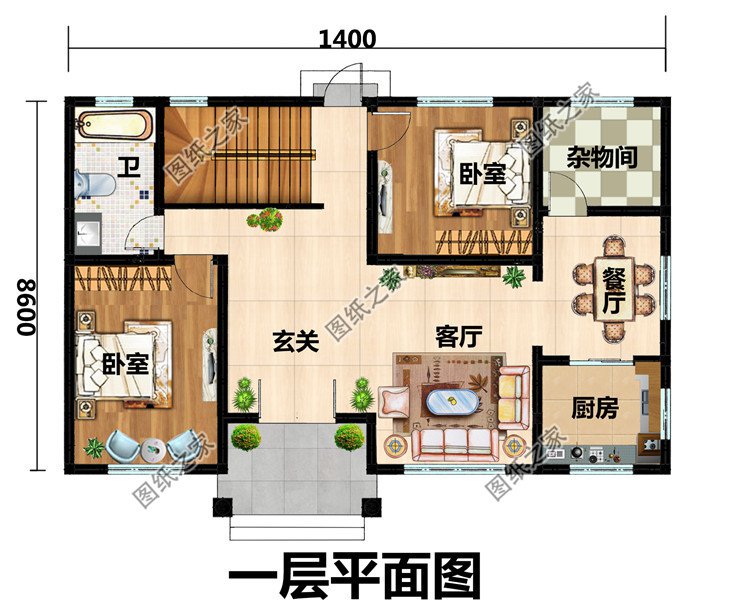 120平方米新农村二层自建房屋设计图