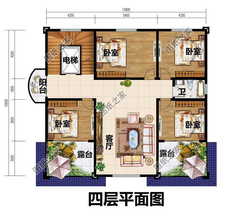 四层简单新农村房屋设计图纸