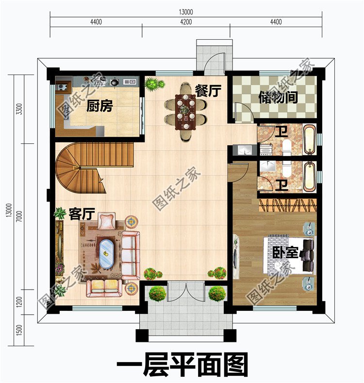 13×13米三层欧式农村实用楼房