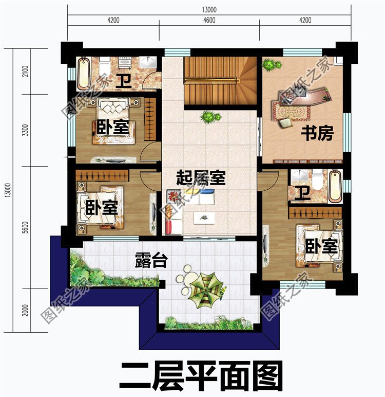 13x13米新中式二层别墅