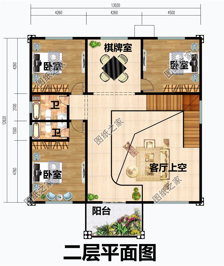 13X12二层新农村经济别墅