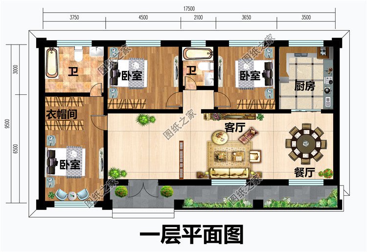 一层4间自建别墅及全套图纸