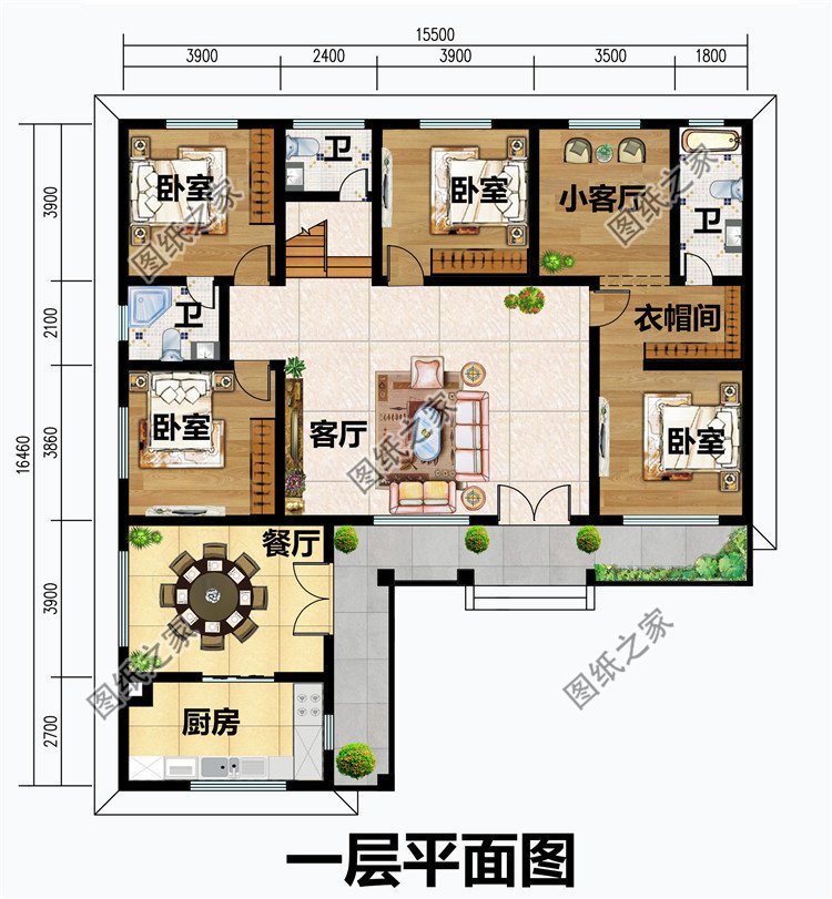 一层带阁楼欧式小别墅