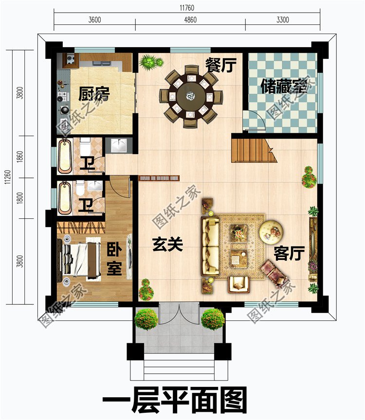 140平方米新农村复式自建房子三层别墅