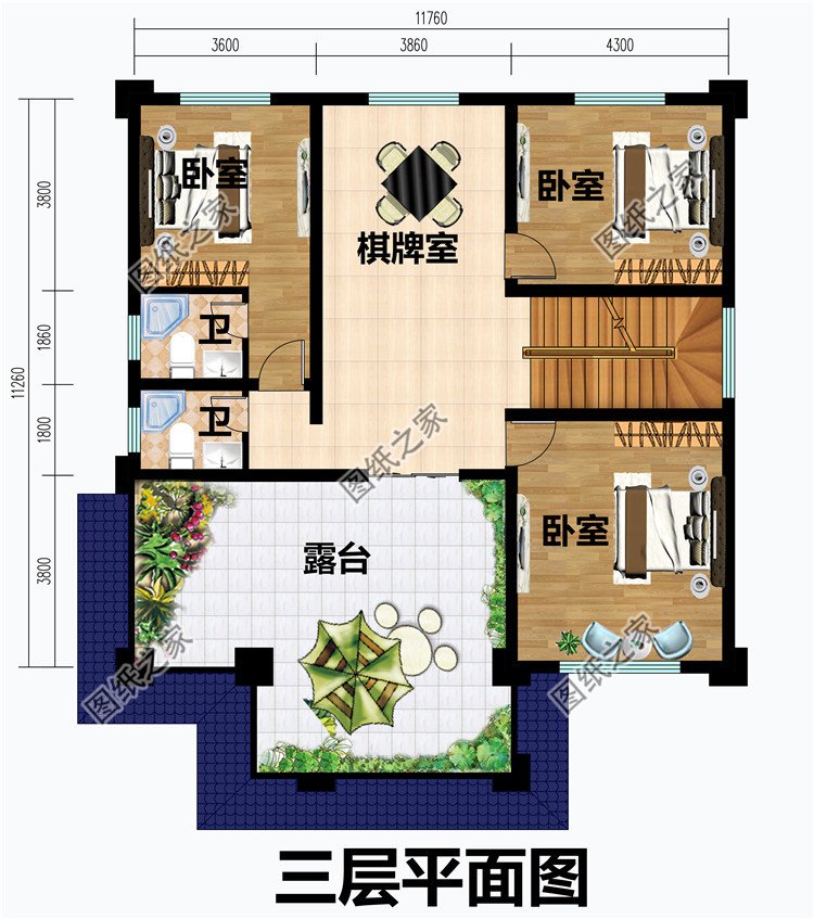 140平方米新农村复式自建房子三层别墅