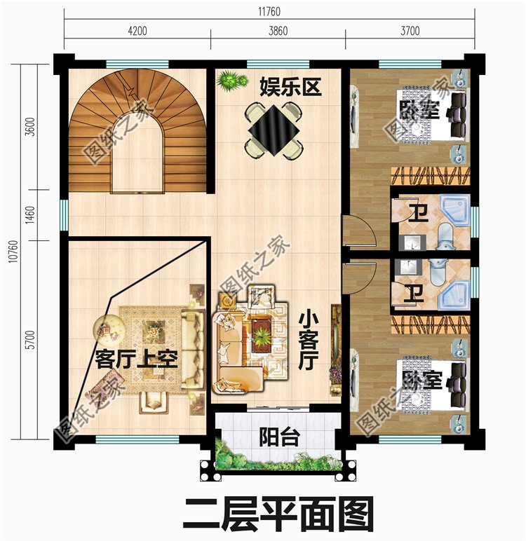 三层盖房子欧式挑空客厅别墅设计图