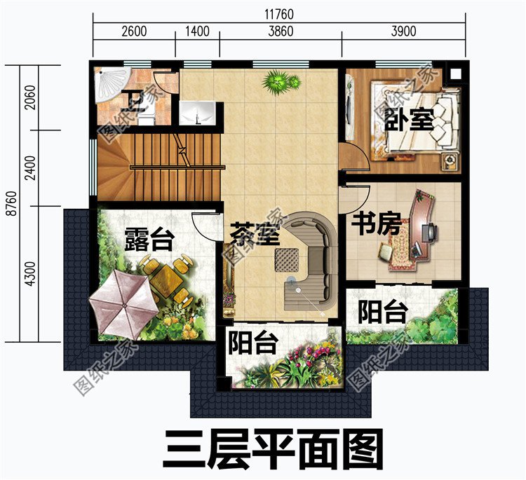 欧式新农村自建三层建筑施工设计图