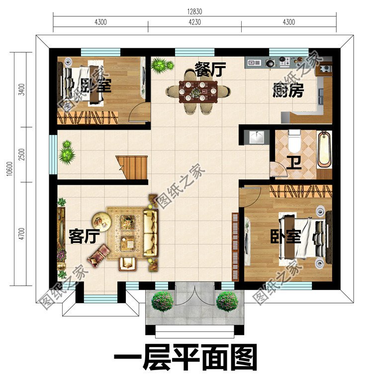 简单实用农村自建小楼二层别墅设计图