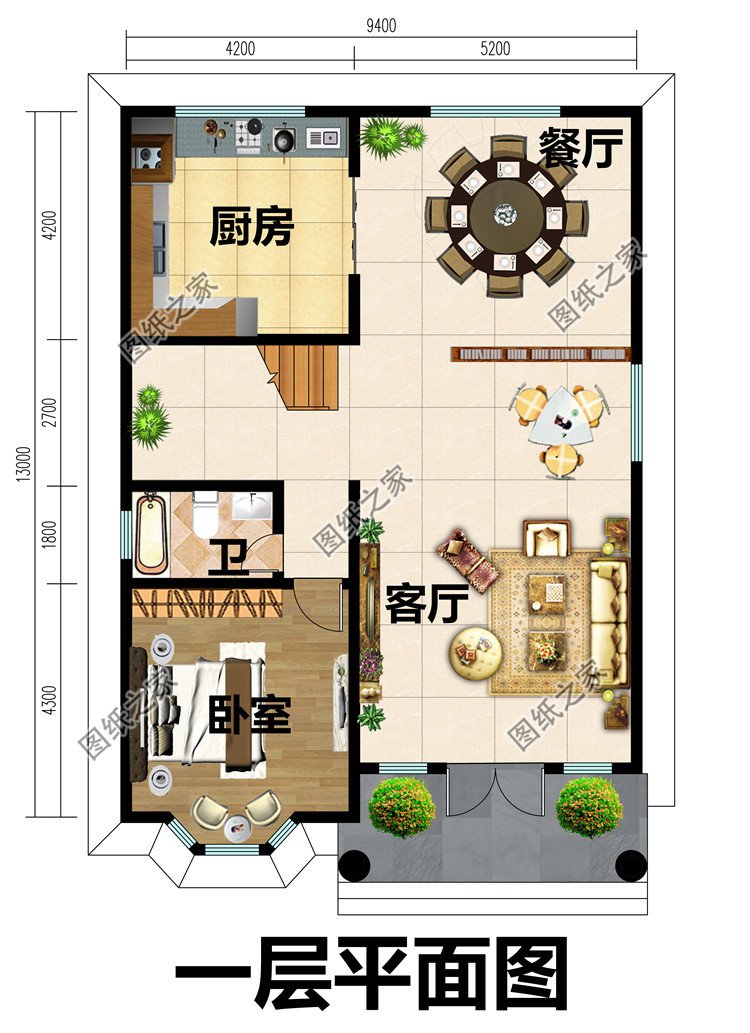 面宽不到10米的小户型自建房户型图