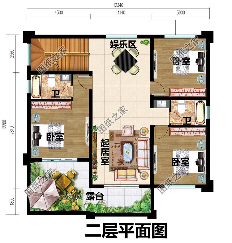 盖别墅图纸新农村简欧二层房屋设计图