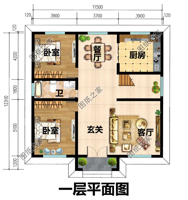 经典户型二层农村小别墅设计图