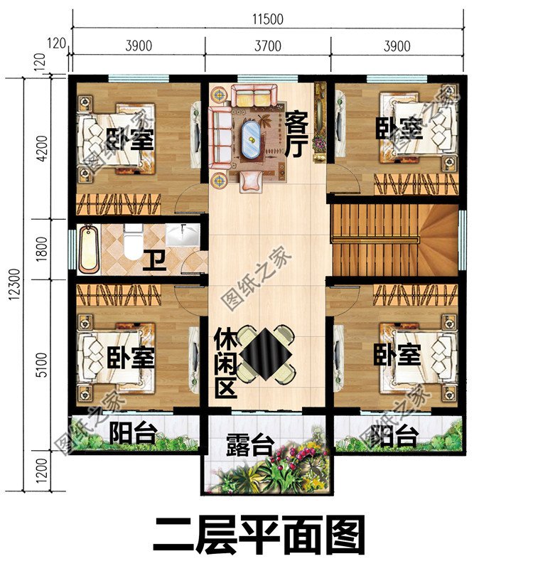 经典户型二层农村小别墅设计图