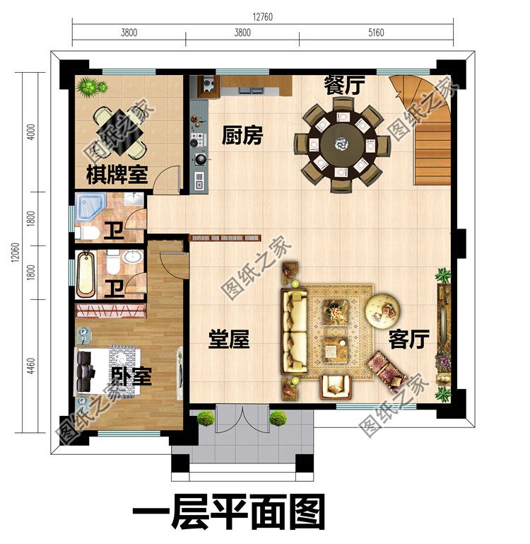 大气的150平方米新中式三层别墅