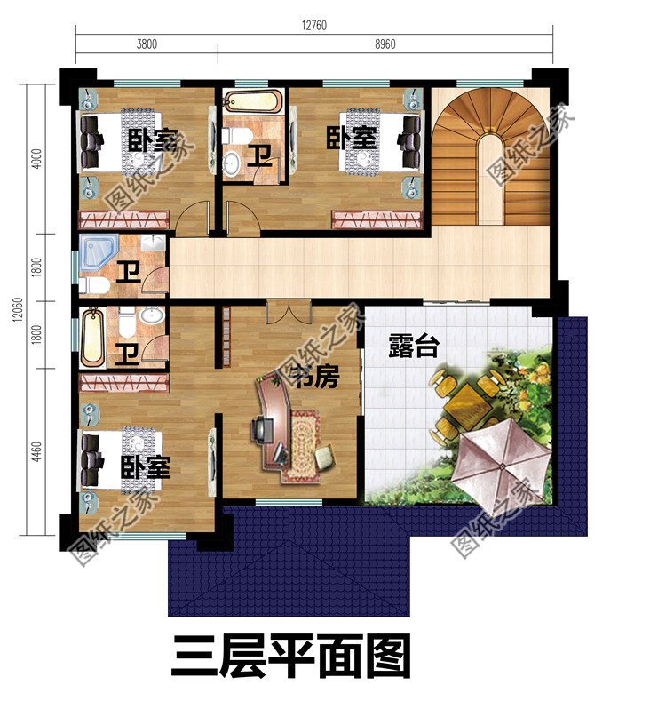 大气的150平方米新中式三层别墅