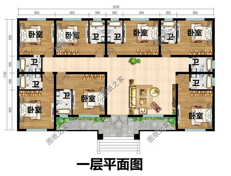 简单实用农村自建房五间一层别墅