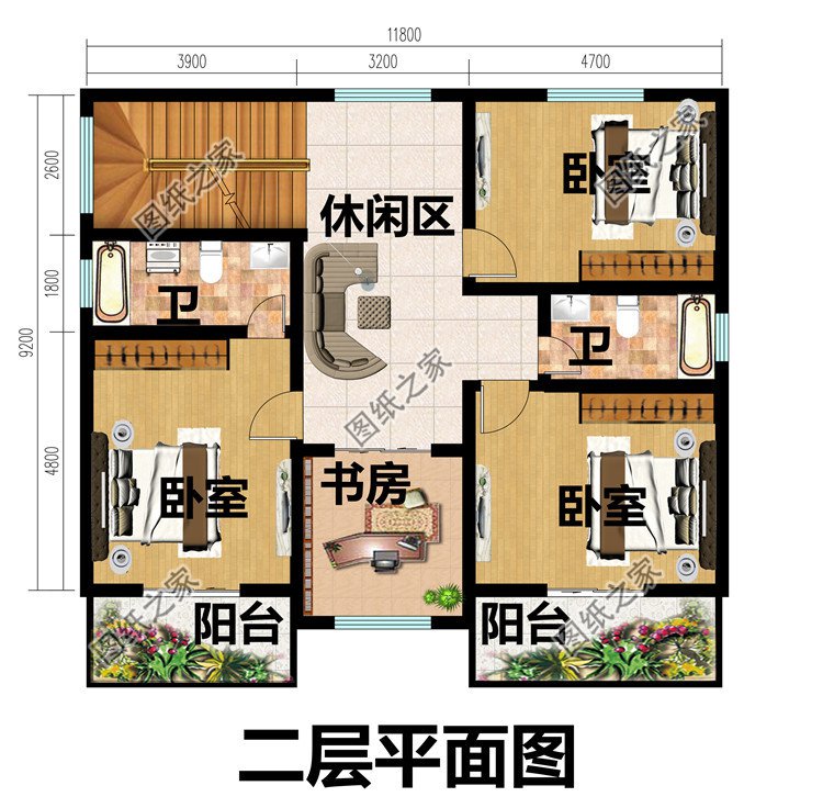 115平方米新农村带阁楼二层小别墅设计图