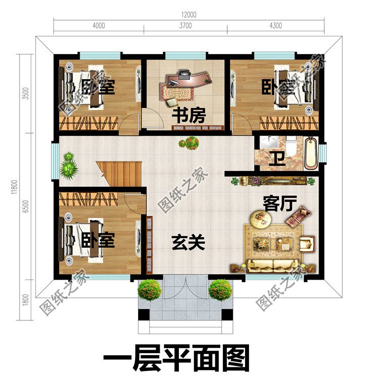 120平方米现代新农村二层自建房