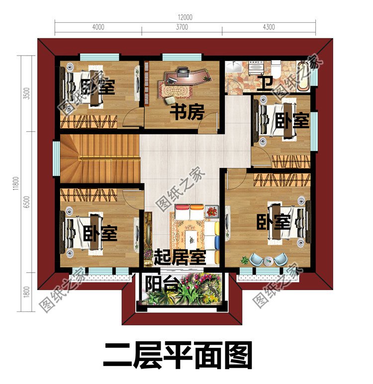 120平方米现代新农村二层自建房