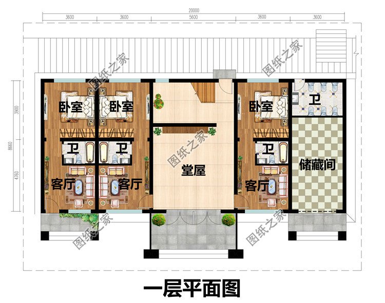 欧式气息满满的二层5大间别墅设计图