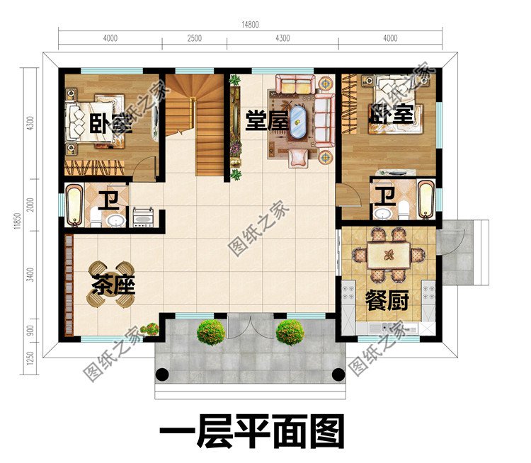 150平方米农村二层砖混结构别墅