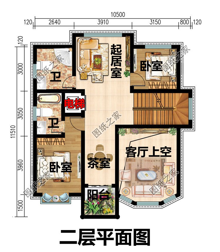 带电梯农村建房三层小洋楼