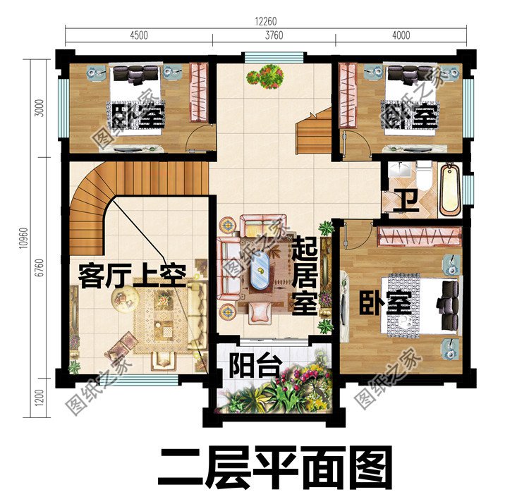 120平方米带地下室三层复式别墅户型图