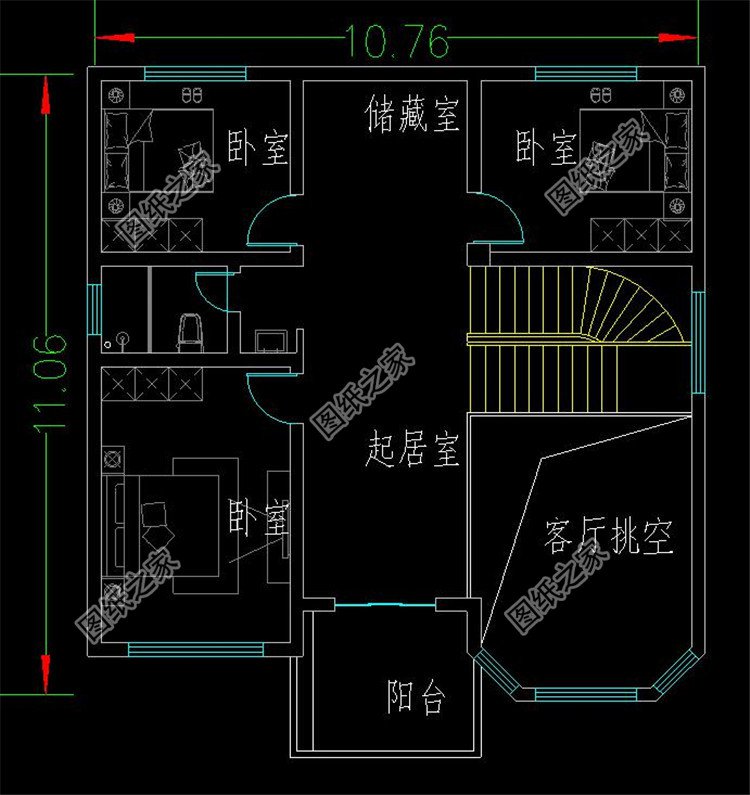 二层别墅设计图纸