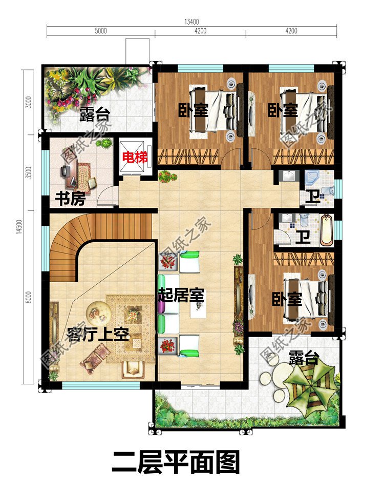 210平米新农村自建二层施工图