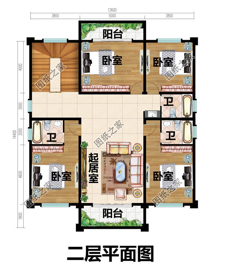 四层乡村别墅外观效果图