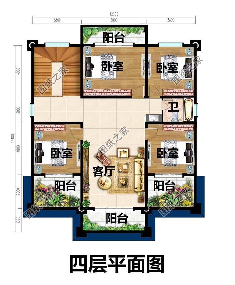 四层乡村别墅外观效果图