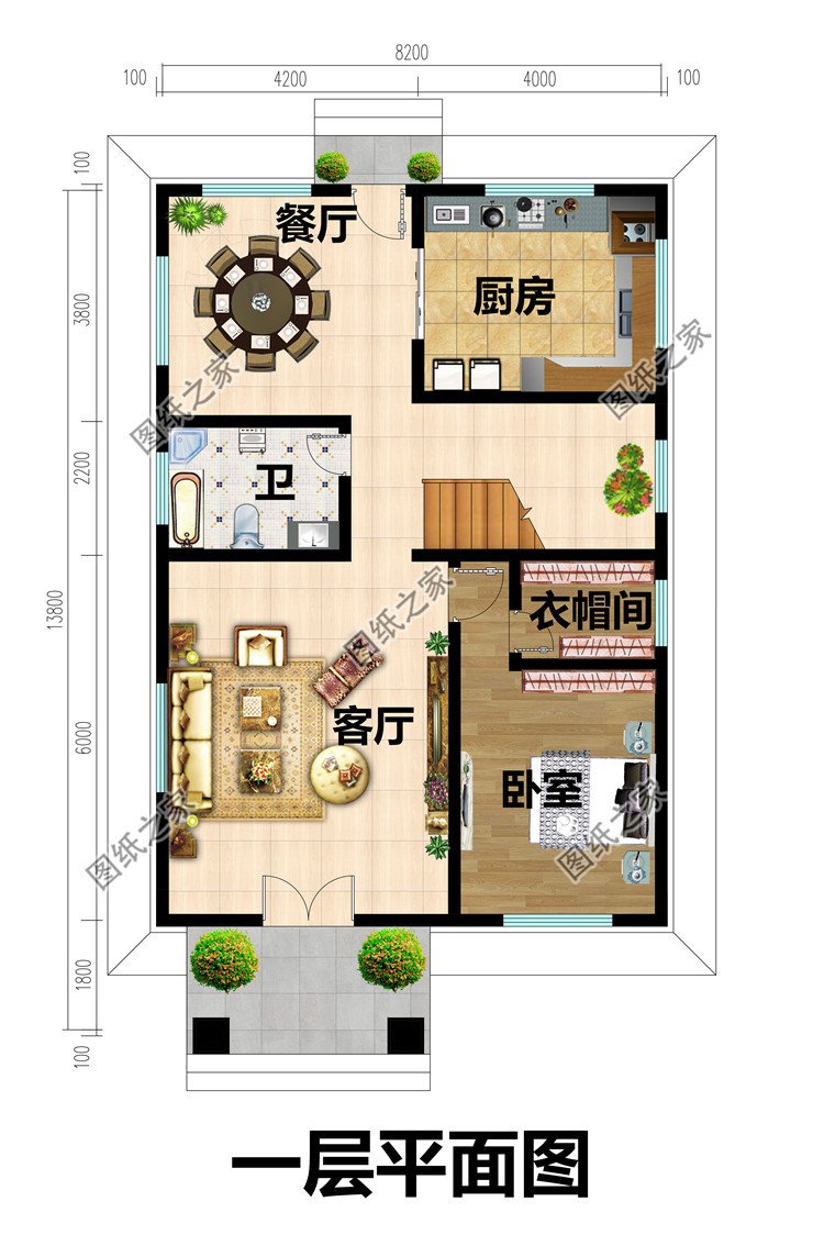 三层带露台21万别墅设计图