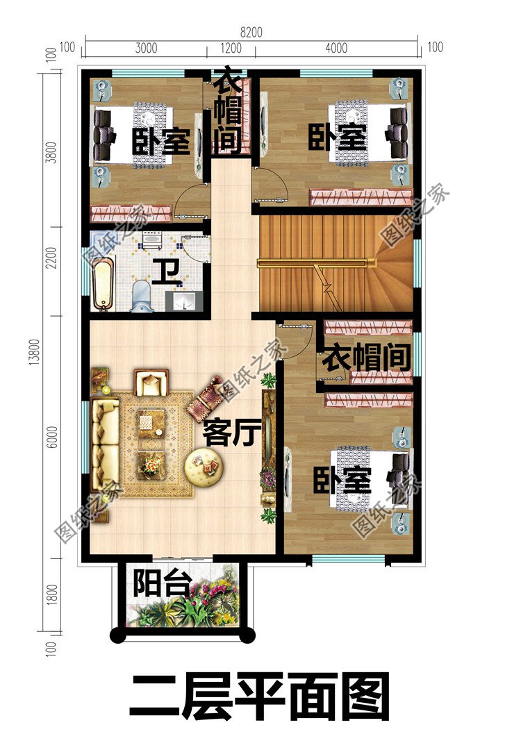 三层带露台21万别墅设计图