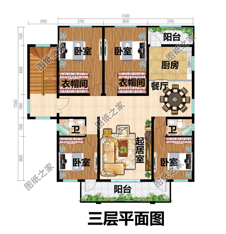 古典韵味的四层房屋设计图