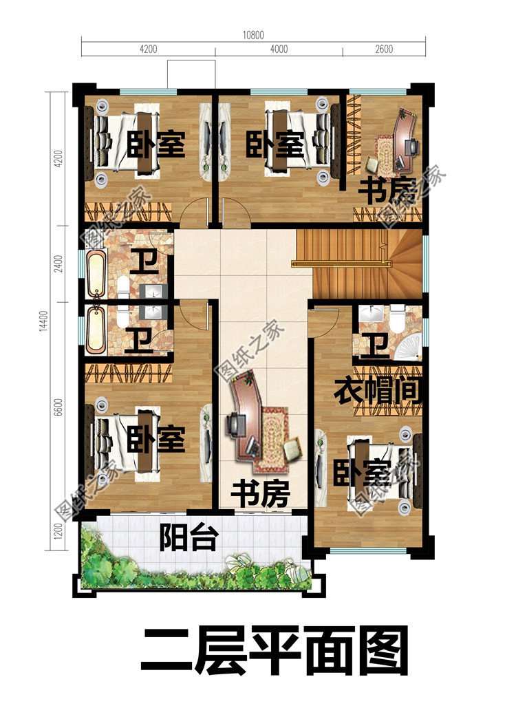 11X14米农村三层自建房子图