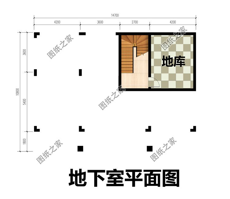 农村两层带地下室别墅设计图地下室