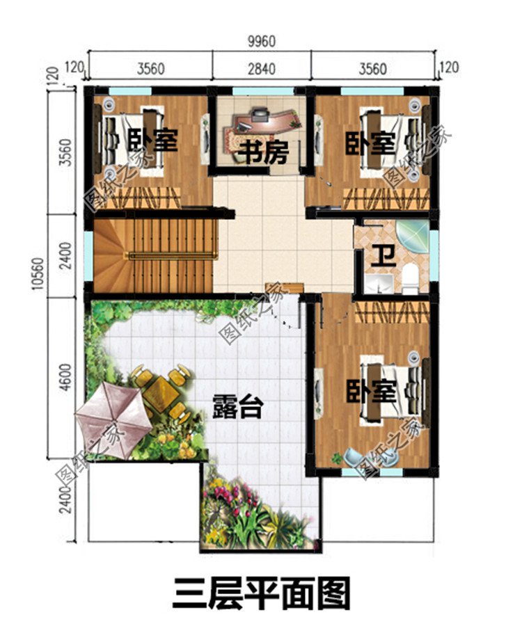 新农村三层带露台自建房设计施工图